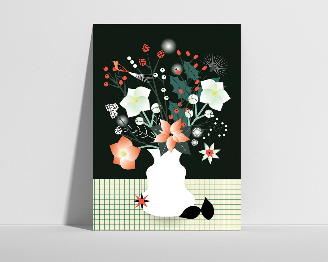 Schneeberg.Land | Postkarte | Blumenestrauss Dezember