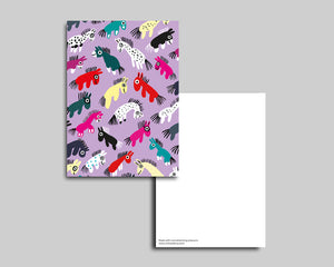 Schneeberg.Land | Postkarte | Ponies lila