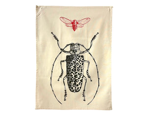 BugLady | Tea Towel | Cicada x Leopard Print Beetle