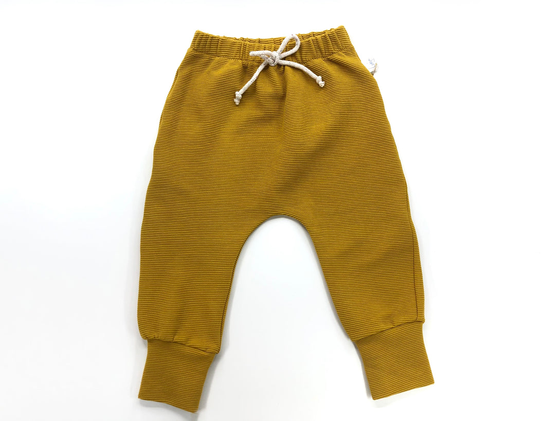 Lunja | Harem pants | Ottoman Ribjersey Senf