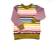 Lade das Bild in den Galerie-Viewer, Lunja | Pullover | Gestreift Rosa/Türkis/Senfgelb
