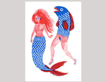 Lade das Bild in den Galerie-Viewer, Eva Rust | Risoprint | Meerjungfrau
